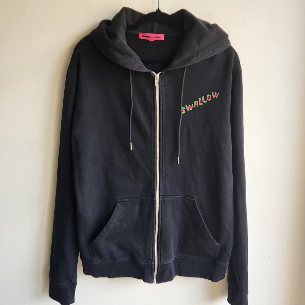 XL McQ Alexander McQueen Goth Black Zip SWALLOW Hoodie - EUC